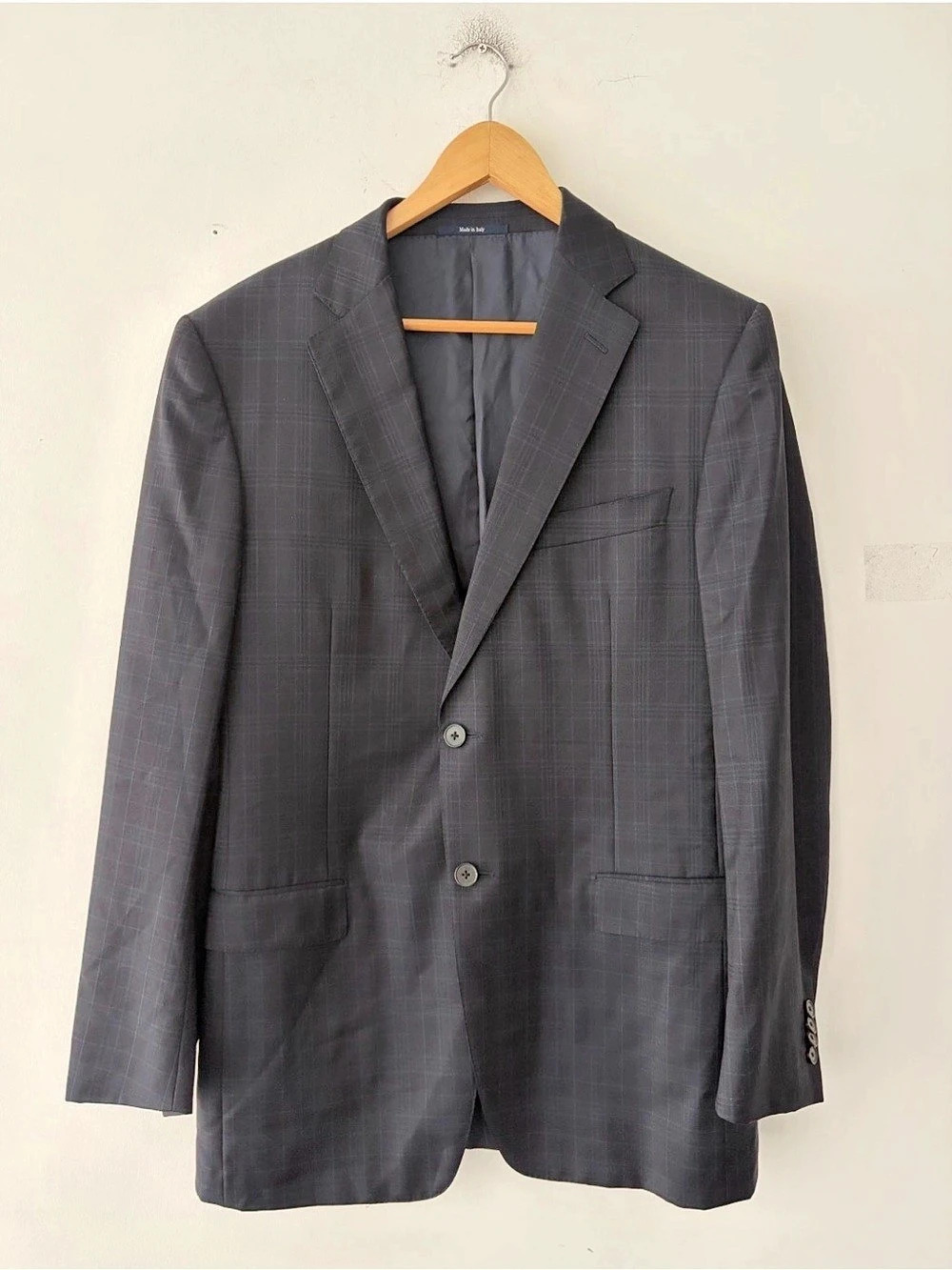 Ermenegildo Zegna Traveller Micronsphere Wool Silk Plaid Blazer Jacket Size 50